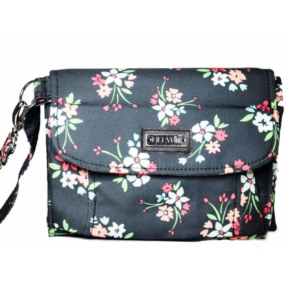 LillyBit Floral Baby Diaper Crossbody Shoulder Wristlet Clutch Bag New